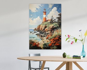 Lighthouse Poster Maritime Sea Art Print by Niklas Maximilian
