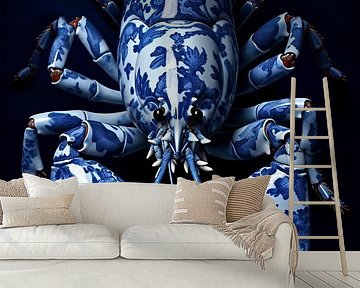 Lobster Luxe - Delfts Blauwe Elegante Kreeft van Marianne Ottemann - OTTI