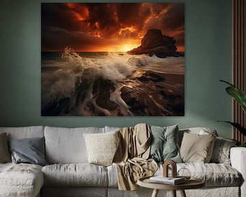 Düstere Stunde am Meer