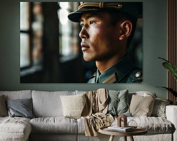 Porträt eines asiatischen Militärs in Uniform von Animaflora PicsStock