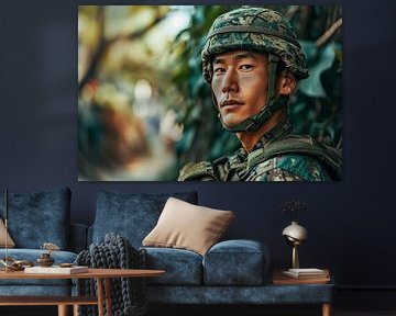 Portrait d'un militaire asiatique en uniforme sur Animaflora PicsStock