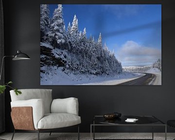 A country road in winter by Claude Laprise