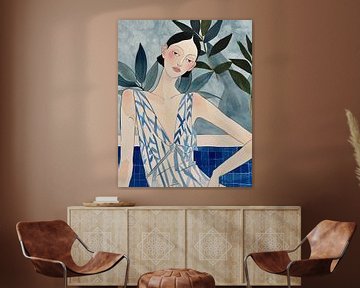 Geef mij maar zomer, portret in blauw van Carla Van Iersel