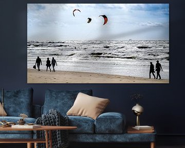 Kitesurfing North Sea, Katwijk, Pays-Bas. sur Jaap Bosma Fotografie