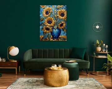 Sunflowers in gold by Retrotimes