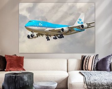 Landende KLM Boeing 747-400M. van Jaap van den Berg