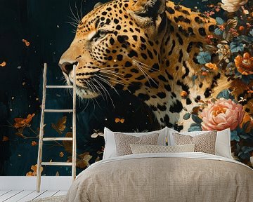Leopard im Blühenden Laub von Eva Lee