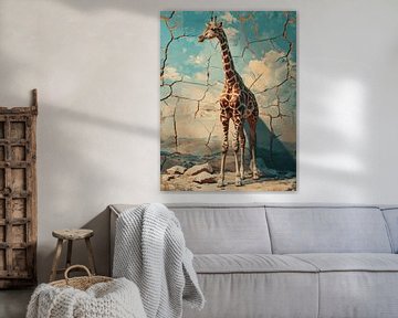 Giraffe in de Gespleten Horizon van Eva Lee