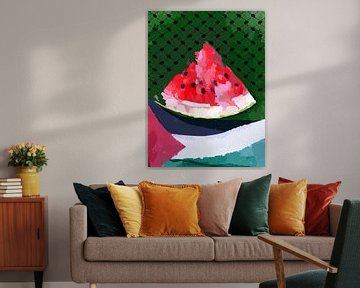 Watermeloen en vlag van Omi Sid