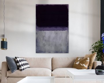 Blocs de couleurs en noir, violet et blanc. Abstrait dans les tons neutres. sur Dina Dankers