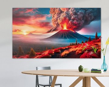 Eruption volcanique avec paysage sur Mustafa Kurnaz