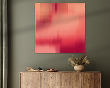 Pop van kleur. Neon en pastel abstracte kunst in roze, oranje, paars van Dina Dankers