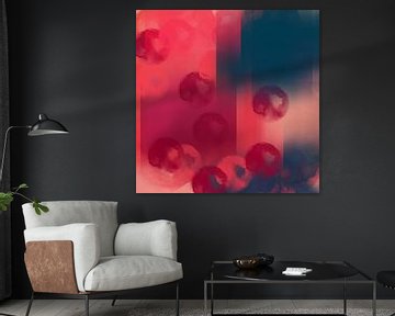 Pop of color. Neon and pastel abstract art in dark blue, purple, pink by Dina Dankers