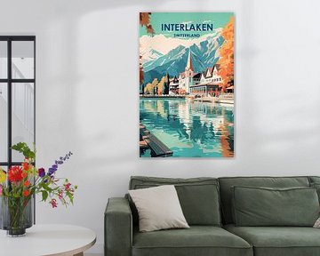 Interlaken Zwitserland van abstract artwork