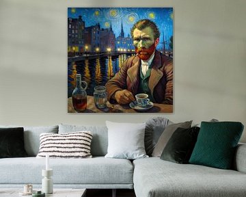 Vincent van Gogh met koffie van Digital Art Nederland