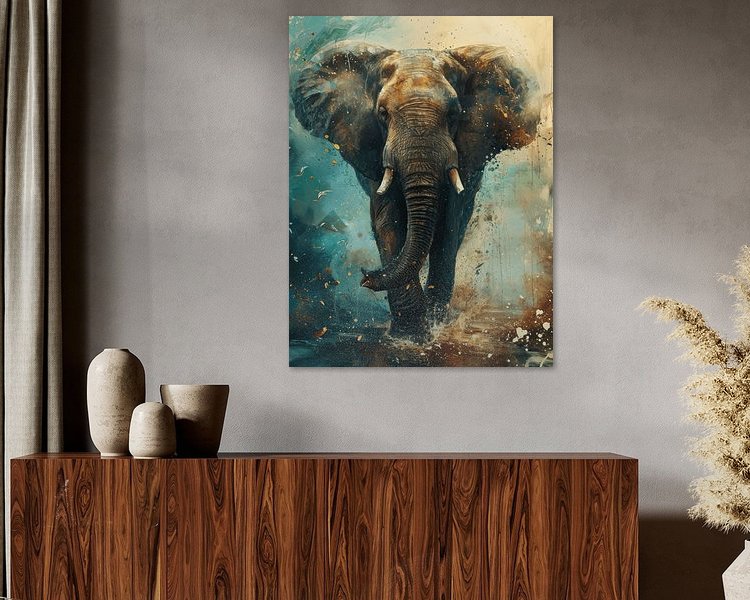 Voorbeeld van het werk in een kamer