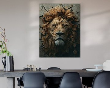 Versteinerte Majestät: Lion in Burst von Eva Lee