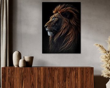 Lion portrait by Ed van der Reek