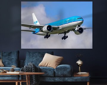 Landende KLM Boeing 777-200.