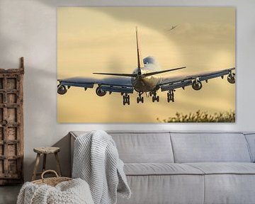 Delta Airlines Boeing 747-400 passagiersvliegtuig. van Jaap van den Berg