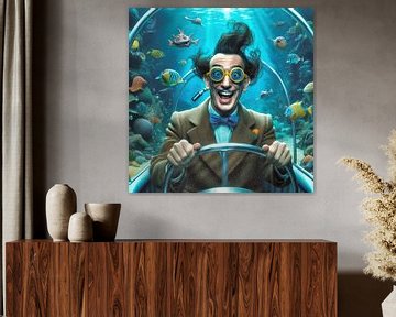 Salvador Dali parmi les poissons sur Digital Art Nederland