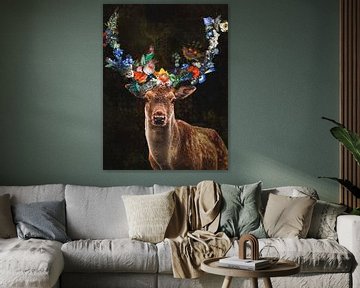 Deer with antlers of flowers