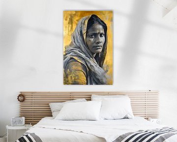 Portrait of Woman from India with Emotion by But First Framing