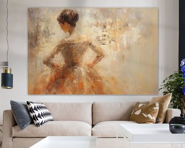 Ballet Impressionism Beige by ARTEO Paintings