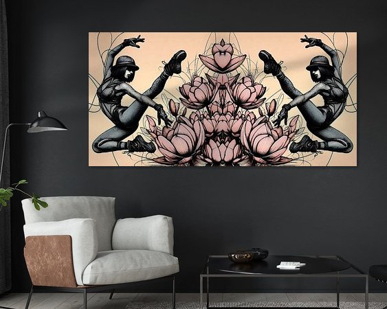 Voorbeeld van het werk in een kamer