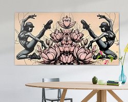 Voorbeeld van het werk in een kamer