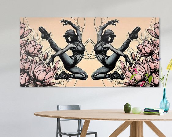 Voorbeeld van het werk in een kamer