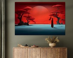 Voorbeeld van het werk in een kamer