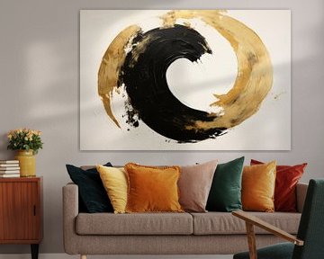 Love abstraction in Black and Gold