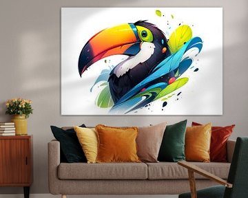 toucan coloré sur PixelPrestige