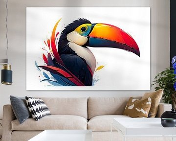 toucan coloré sur PixelPrestige