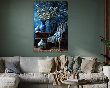 Delft blue interior by Digitale Schilderijen