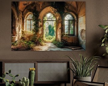 verlaten kasteel, en tuin