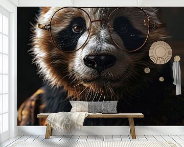 Portret van een panda met kleding van Digitale Schilderijen