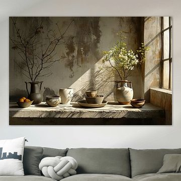 Rural still life earth tones by Digitale Schilderijen