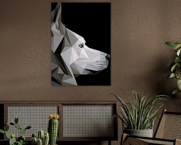 Husky Hund in abstrakter Low Poly von Yoga Art 15