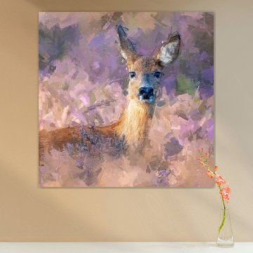 Deer on the moors - painting by Gianni Argese