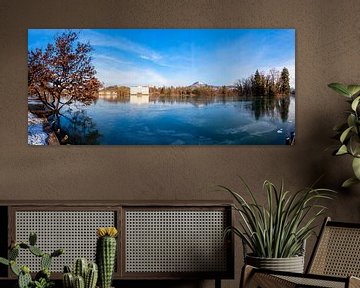 Winter panorama at Leopoldskroner Weiher by Christa Kramer