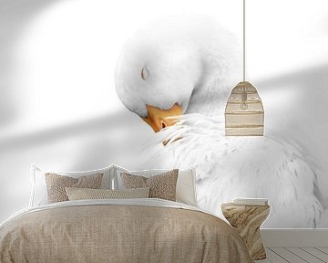 Serene White Goose | fine art | minimalist by Femke Ketelaar