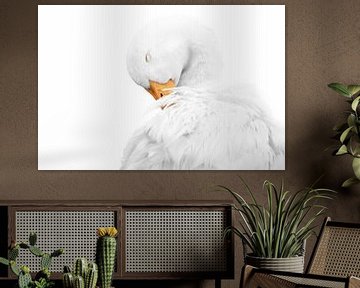 Gelassene weiße Gans | Kunst | Minimalismus von Femke Ketelaar