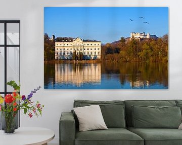 Vogels boven kasteel Hohensalzburg en Leopoldskron van Christa Kramer