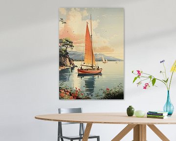 Zeilboot Zeilboot Maritiem Zee Poster Kunstdruk van Niklas Maximilian