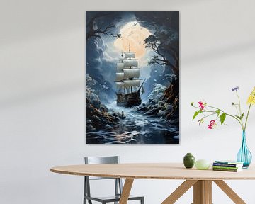 Zeilboot Zeilboot Maritiem Zee Poster Kunstdruk van Niklas Maximilian