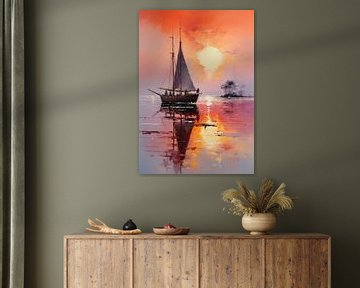 Segelboot Segelschiff Boot Maritim Meer Poster Kunstdruck von Niklas Maximilian