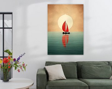 Sailboat Sailing Ship Boat Maritime Sea Poster Art Print by Niklas Maximilian