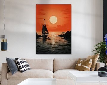 Sailboat Sailing Ship Boat Maritime Sea Poster Art Print by Niklas Maximilian